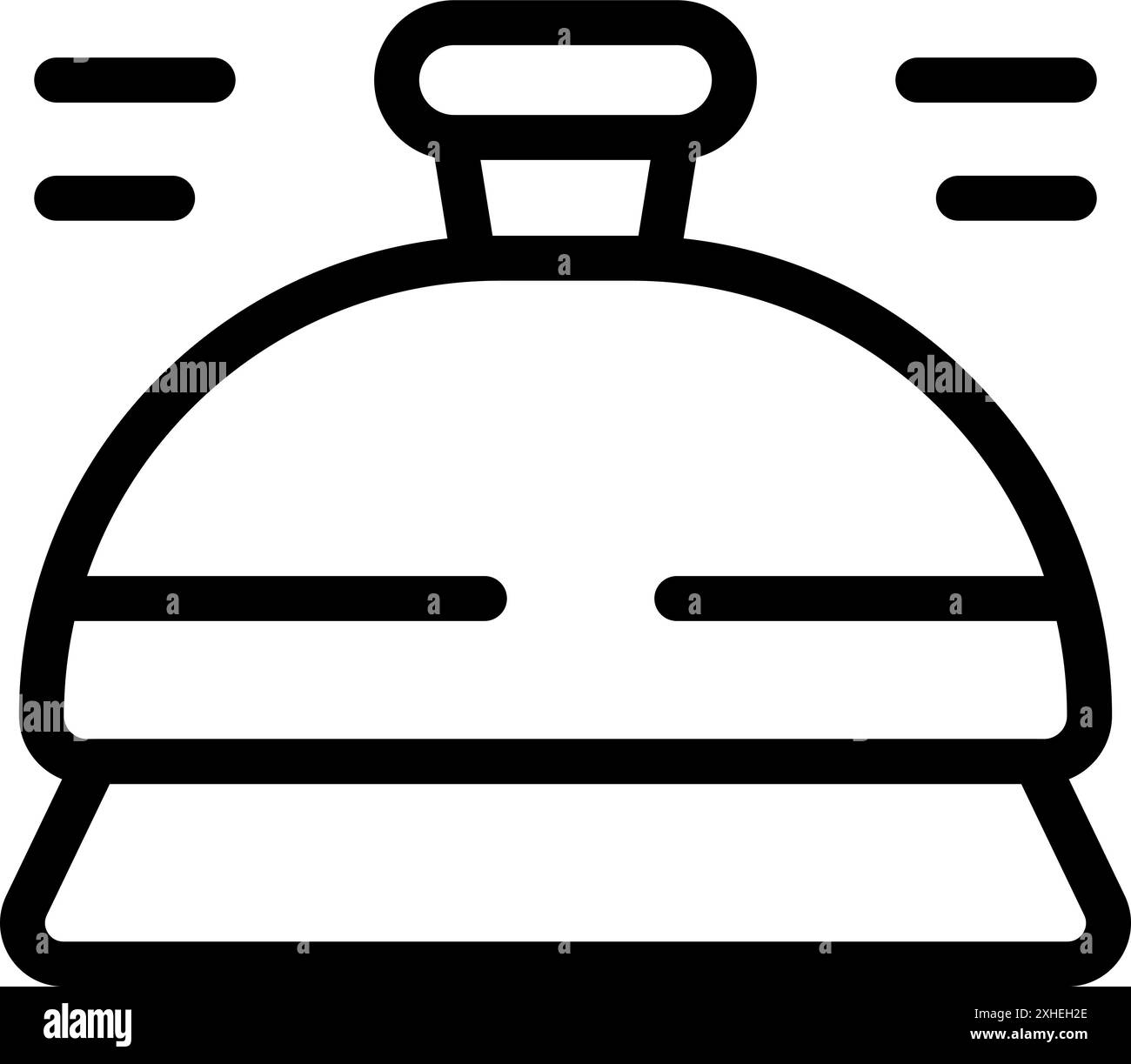 Line art icon of a service bell ringing, perfect for projects related ...