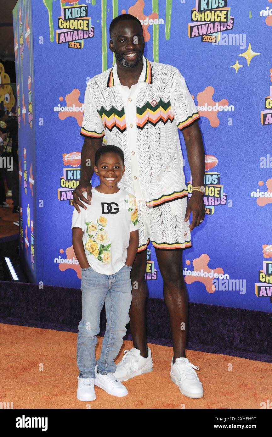 Draymond Green, son at arrivals for Nickelodeon Kids Choice Awards 2024 ...