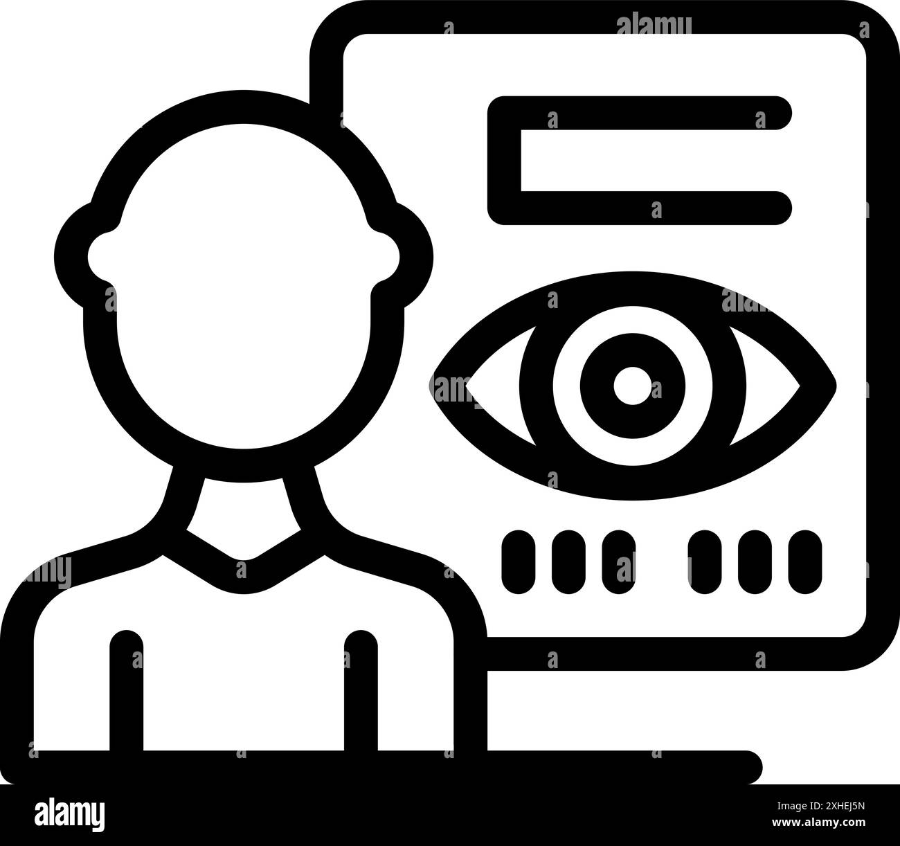 Doctor is showing an eye test to a patient during a consultation Stock Vector