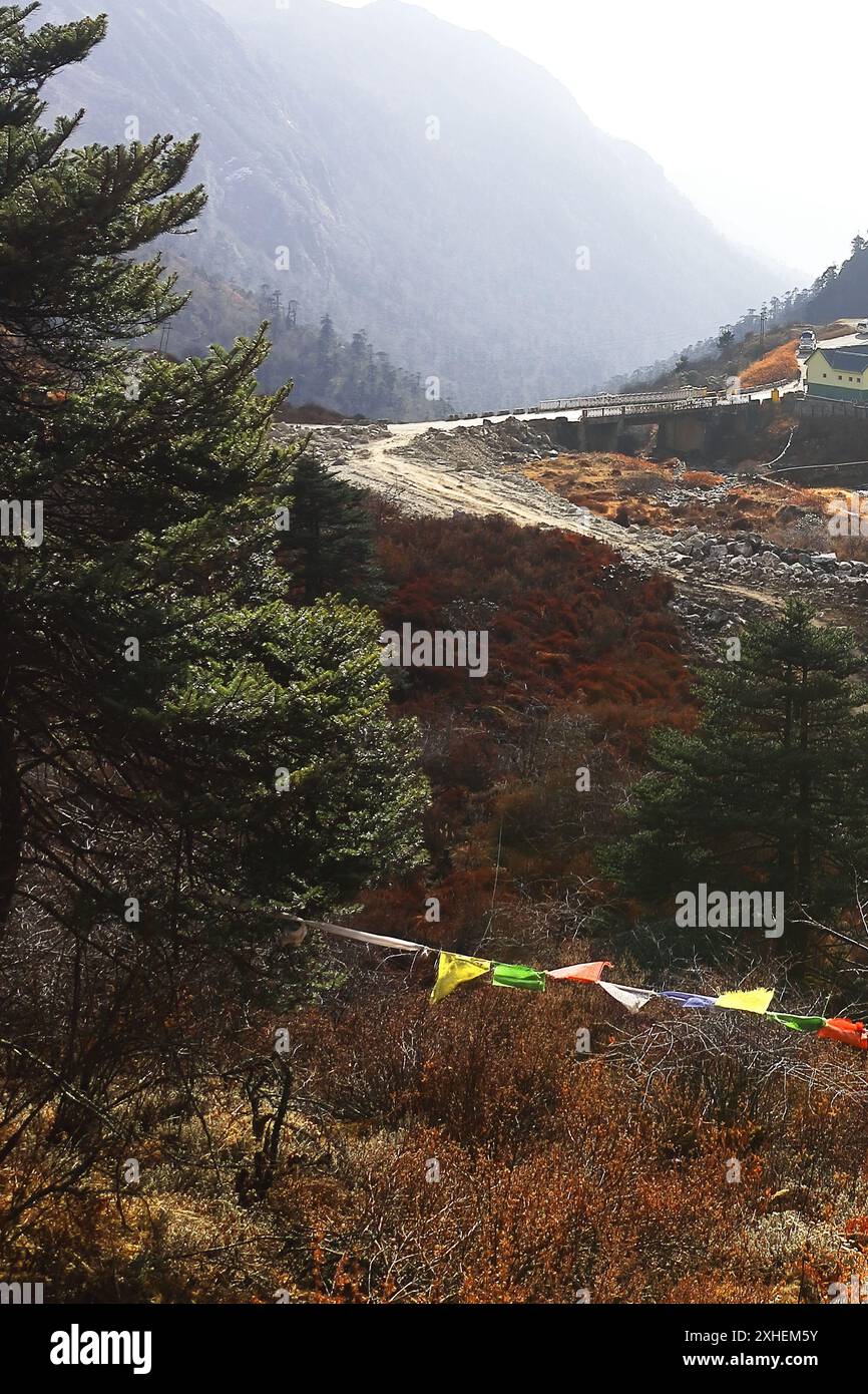 Remote Rural Valley remote rural area of east sikkim, scenic alpine landscape and valley ...