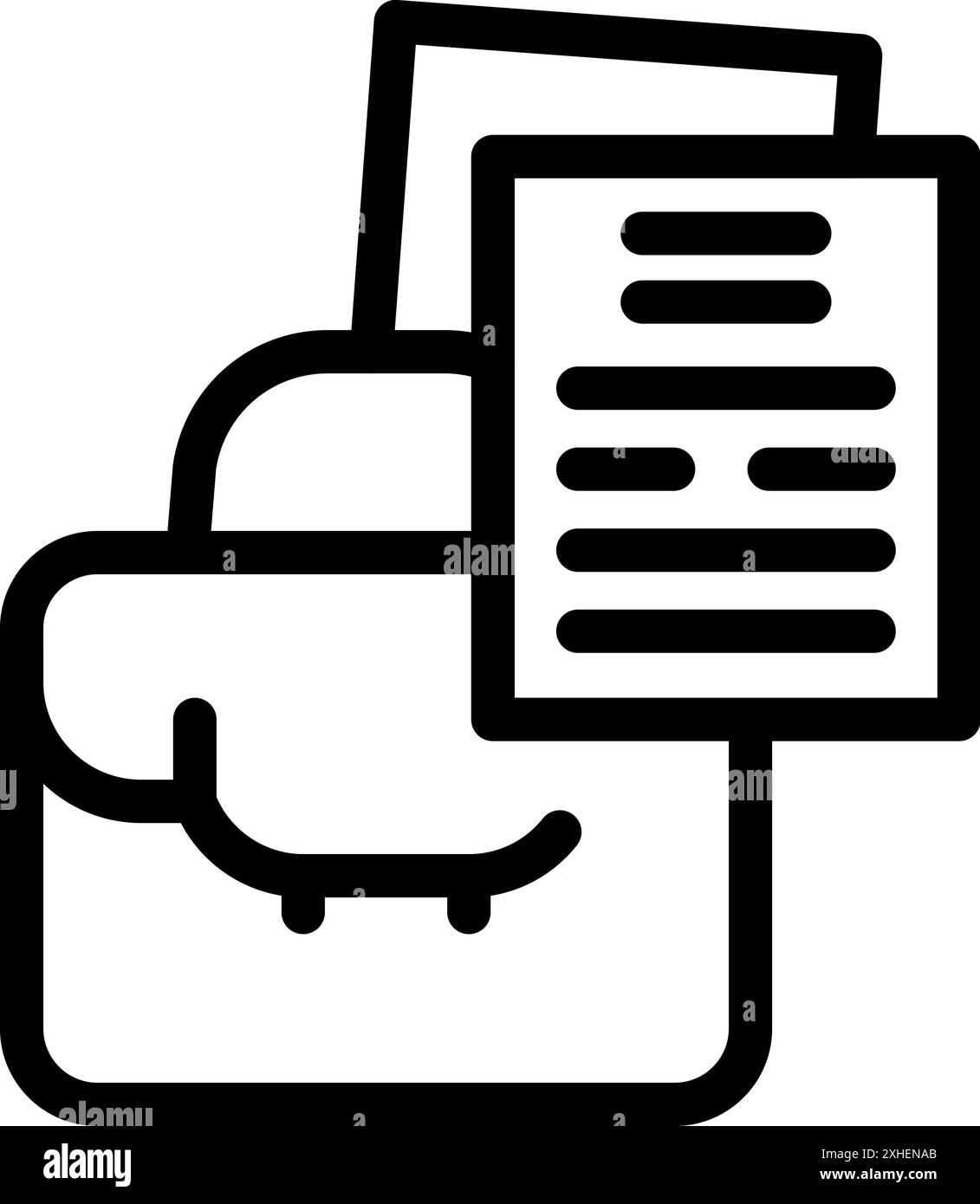 Simple icon of an office printer actively printing out business ...