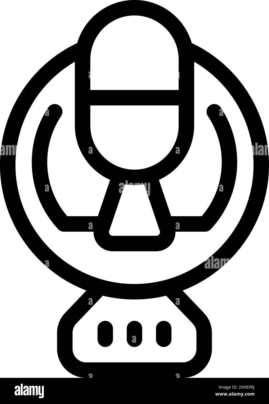 Bold line icon representing a microphone at the heart of global ...