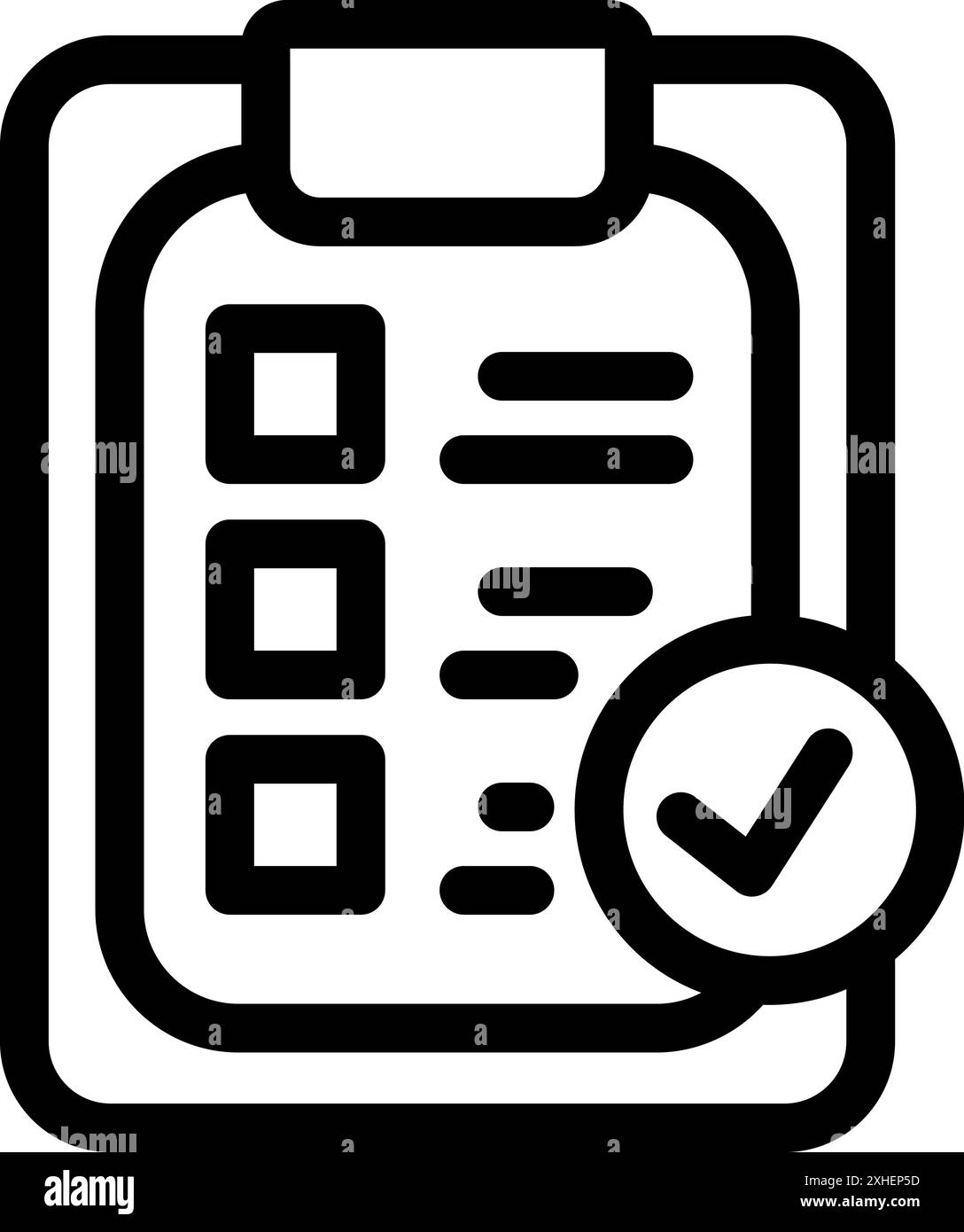 Clipboard showing a completed checklist with a checkmark icon ...