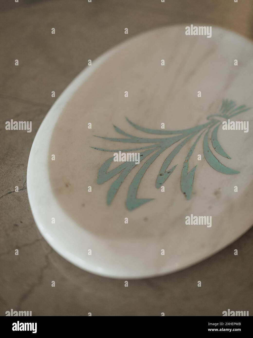 White Calacatta Marble Tray Stock Photo
