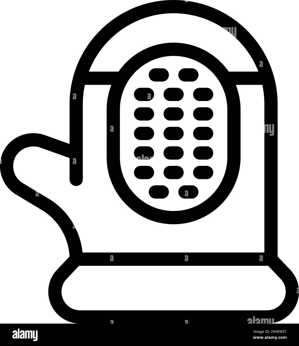 Kitchen glove protecting from heat when taking hot dishes out of the oven, safety in the kitchen Stock Vector