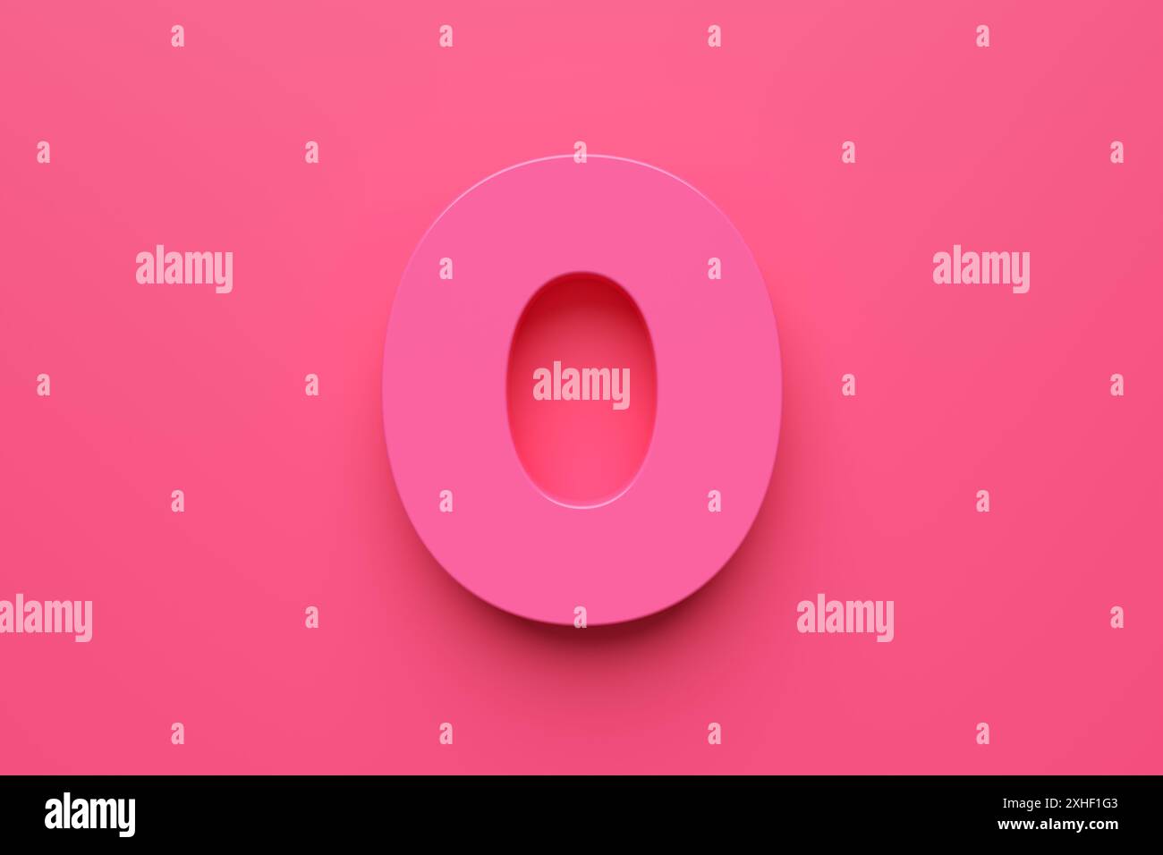 Pink number zero on a pink background. 3d render Stock Photo - Alamy