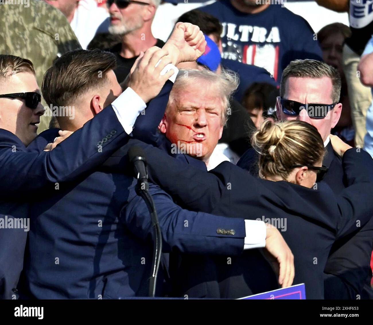 U. S. Republican presidential candidate former President Donald raises ...