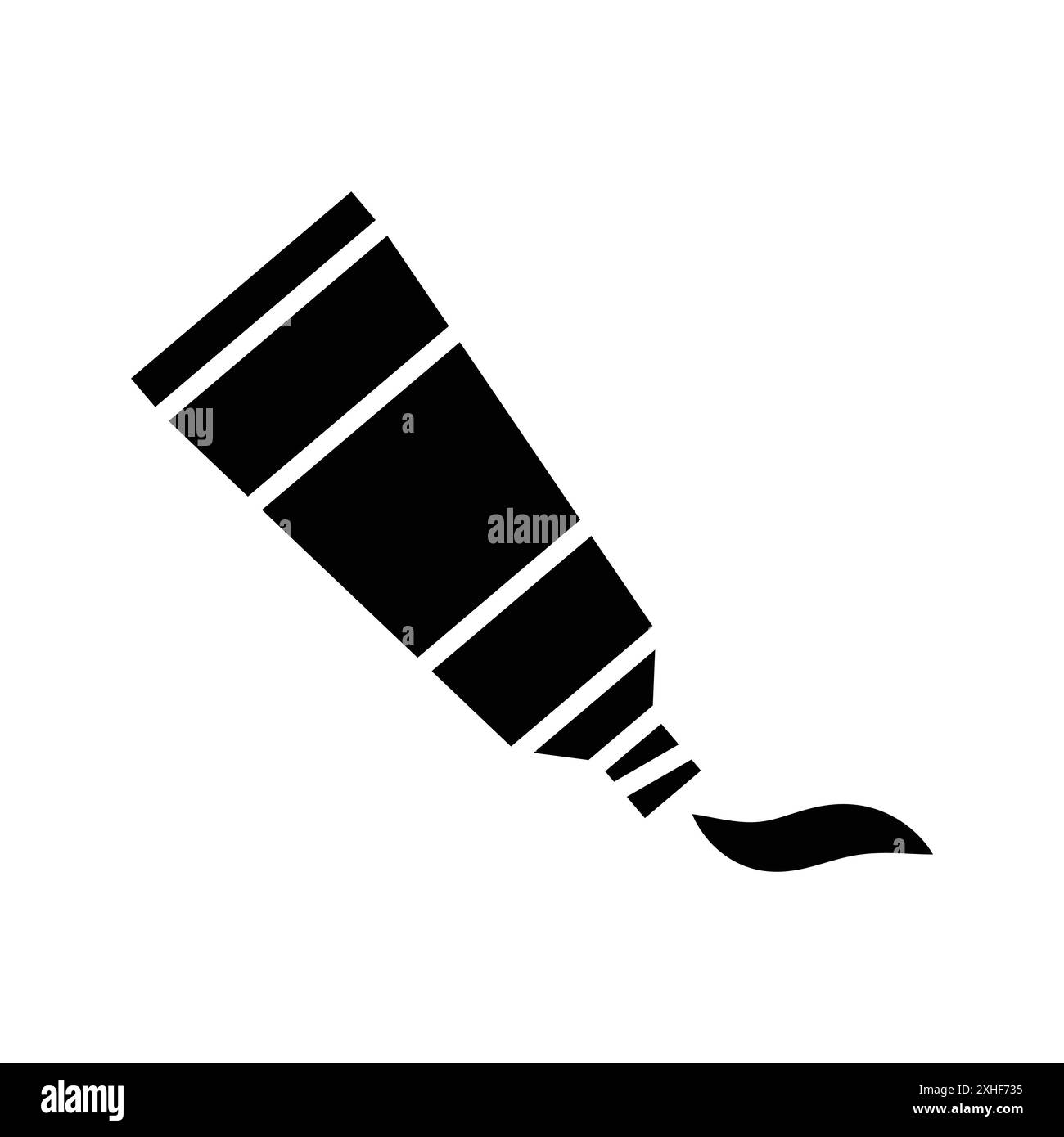 White line tube toothpaste icon Black and White Stock Photos & Images ...