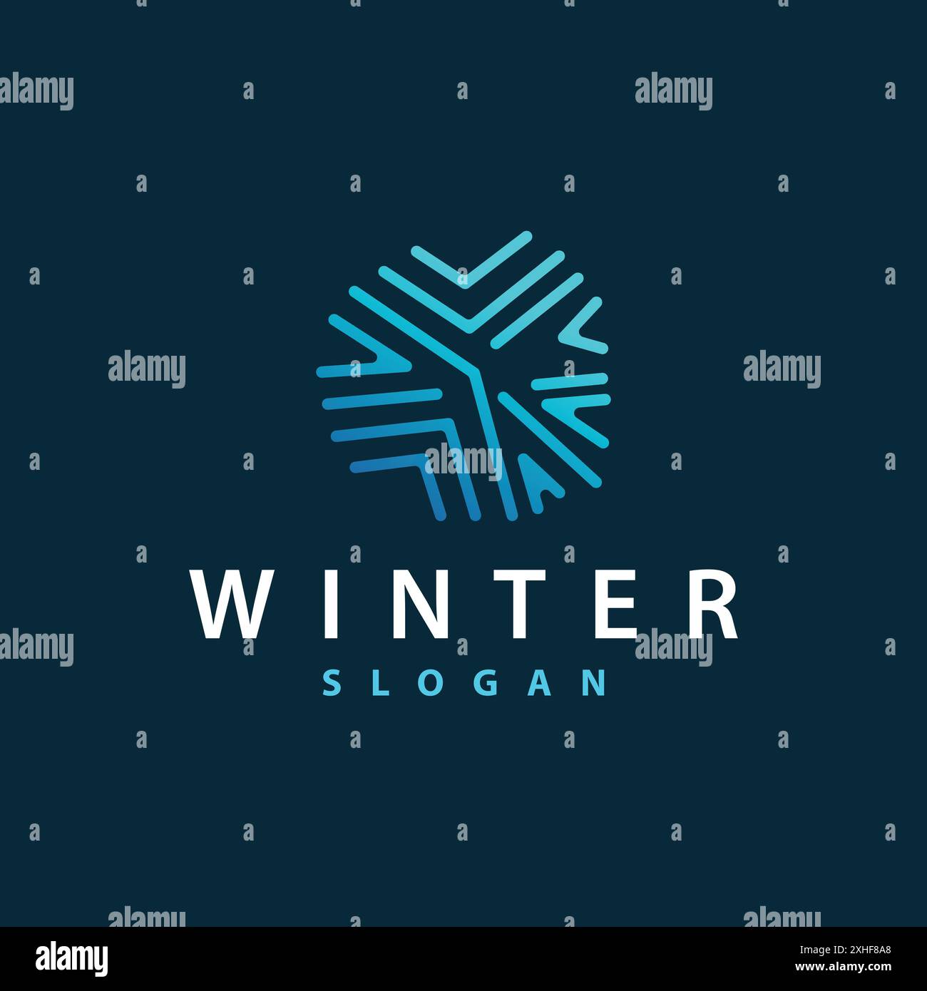 Snowflake Logo, Winter Season Design Frozen Ice Simple Model for ...