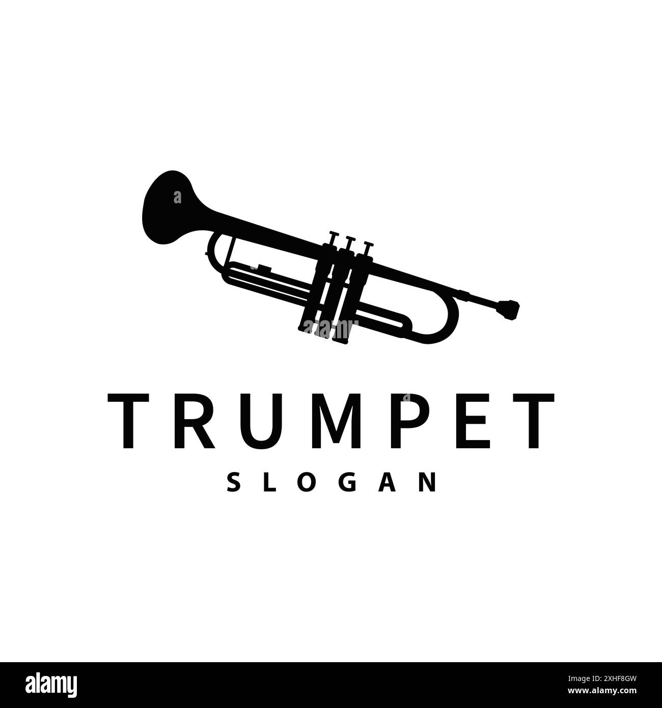 simple brand silhouette design brass musical instrument trumpet