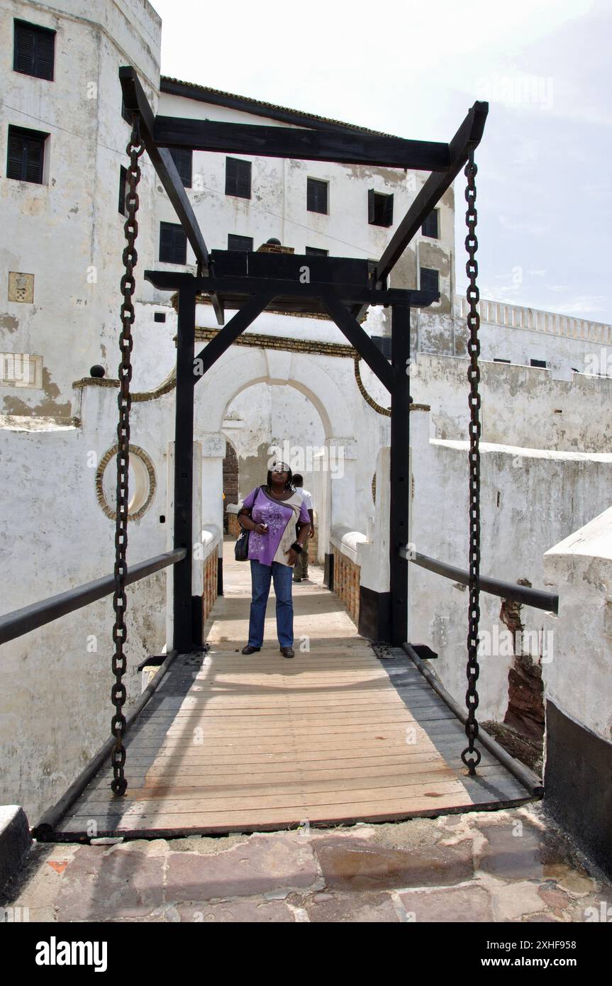 Passageway, Cape Coast Castle, Cape Coast, Ghana - Fortress where slaves were held before being sent to the Americas and elsewhere; British fortress; Stock Photo