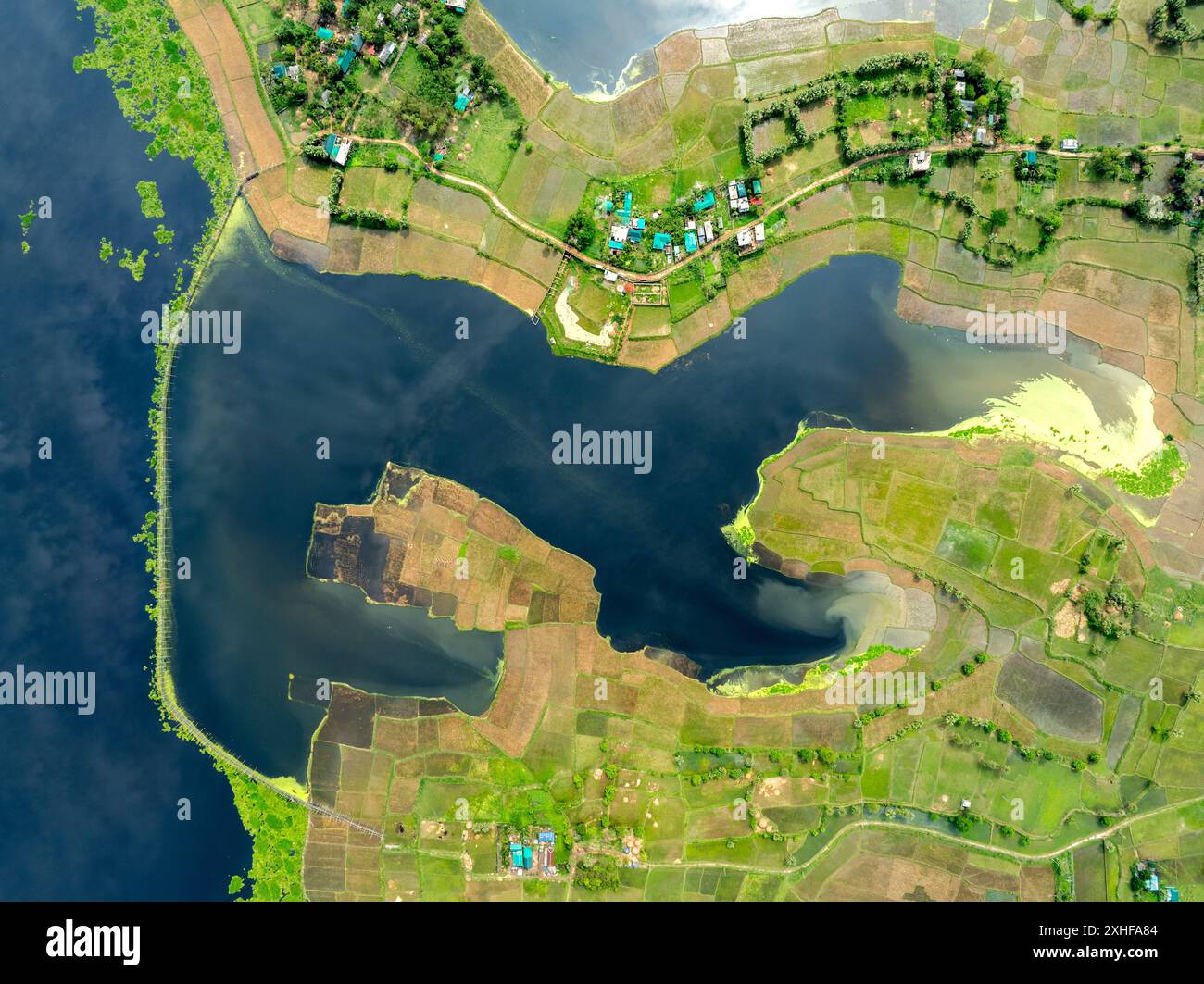 Turag Aerial view of Turag River, Savar. Bangladesh 29-05-2024. After rain ...