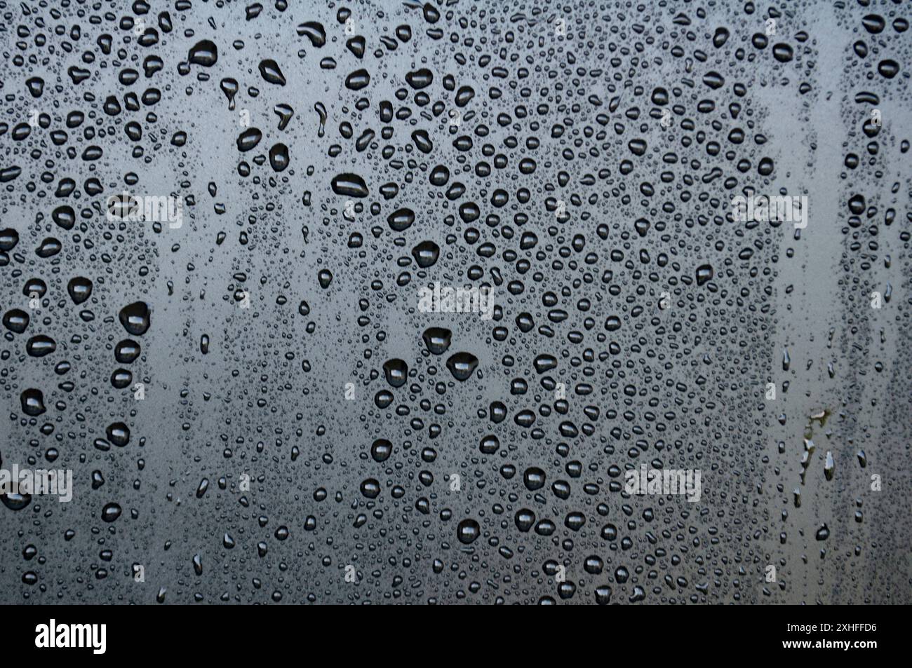 Water droplets on dark cover background. Suitable for design and wallpaper. Stock Photo