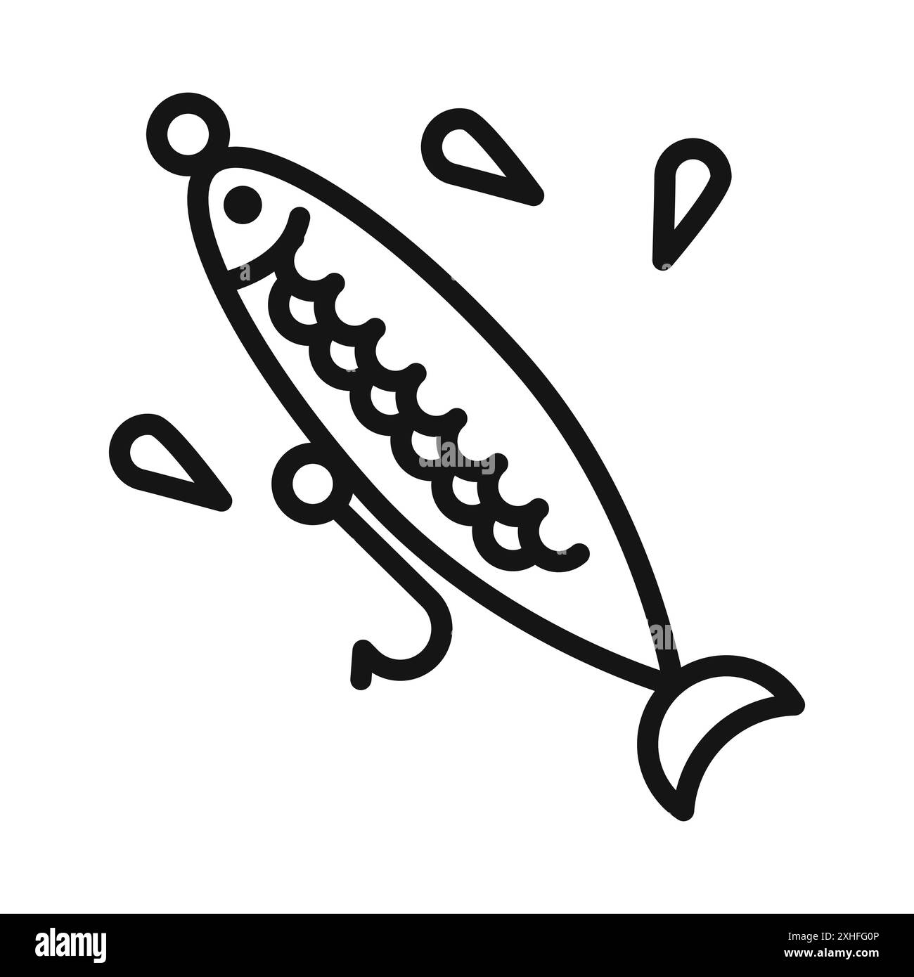 Bait Fishing Minnow icon Vector symbol or sign set collection in black