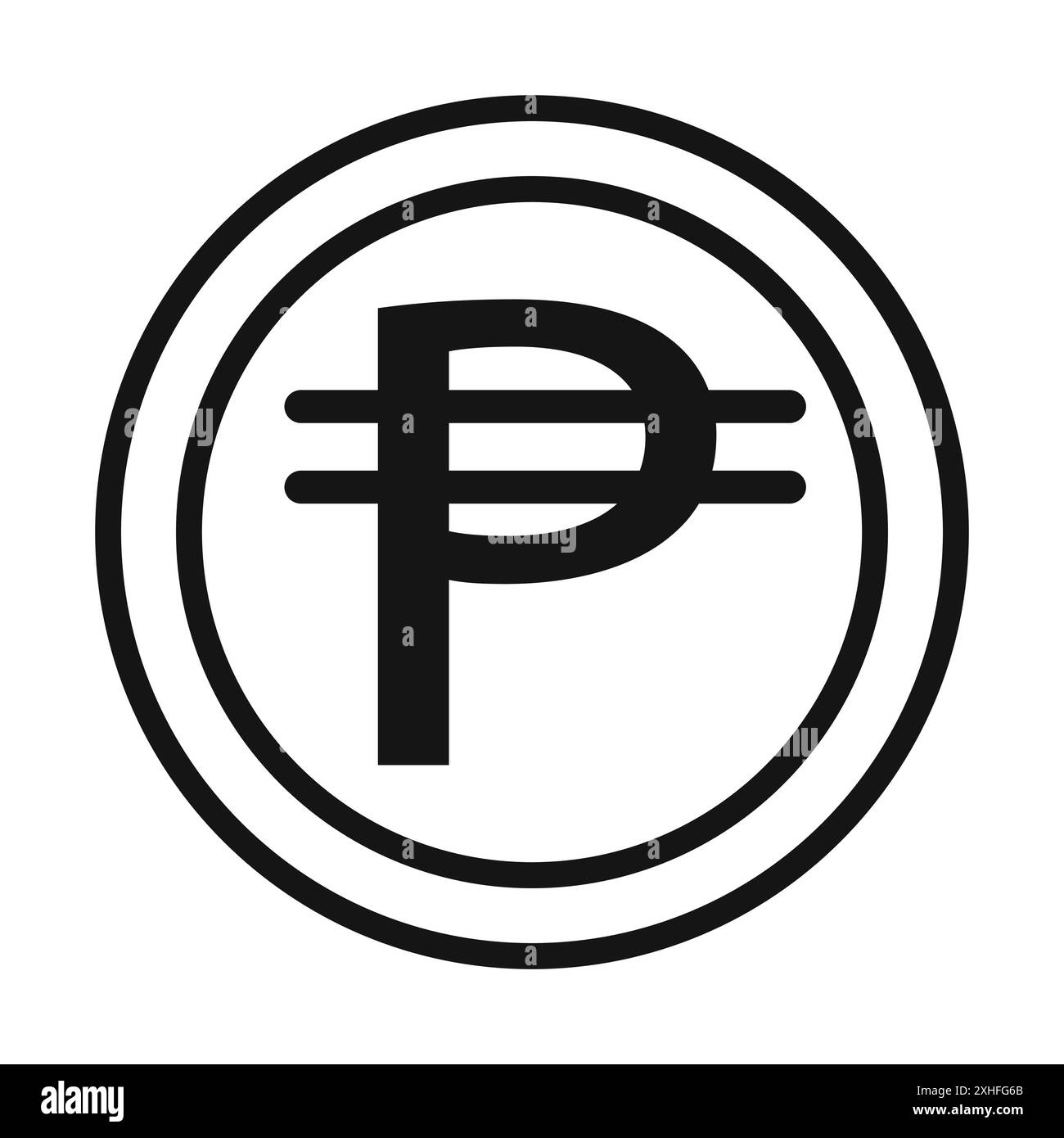 Cuba peso icon Vector symbol or sign set collection in black and white outline Stock Vector