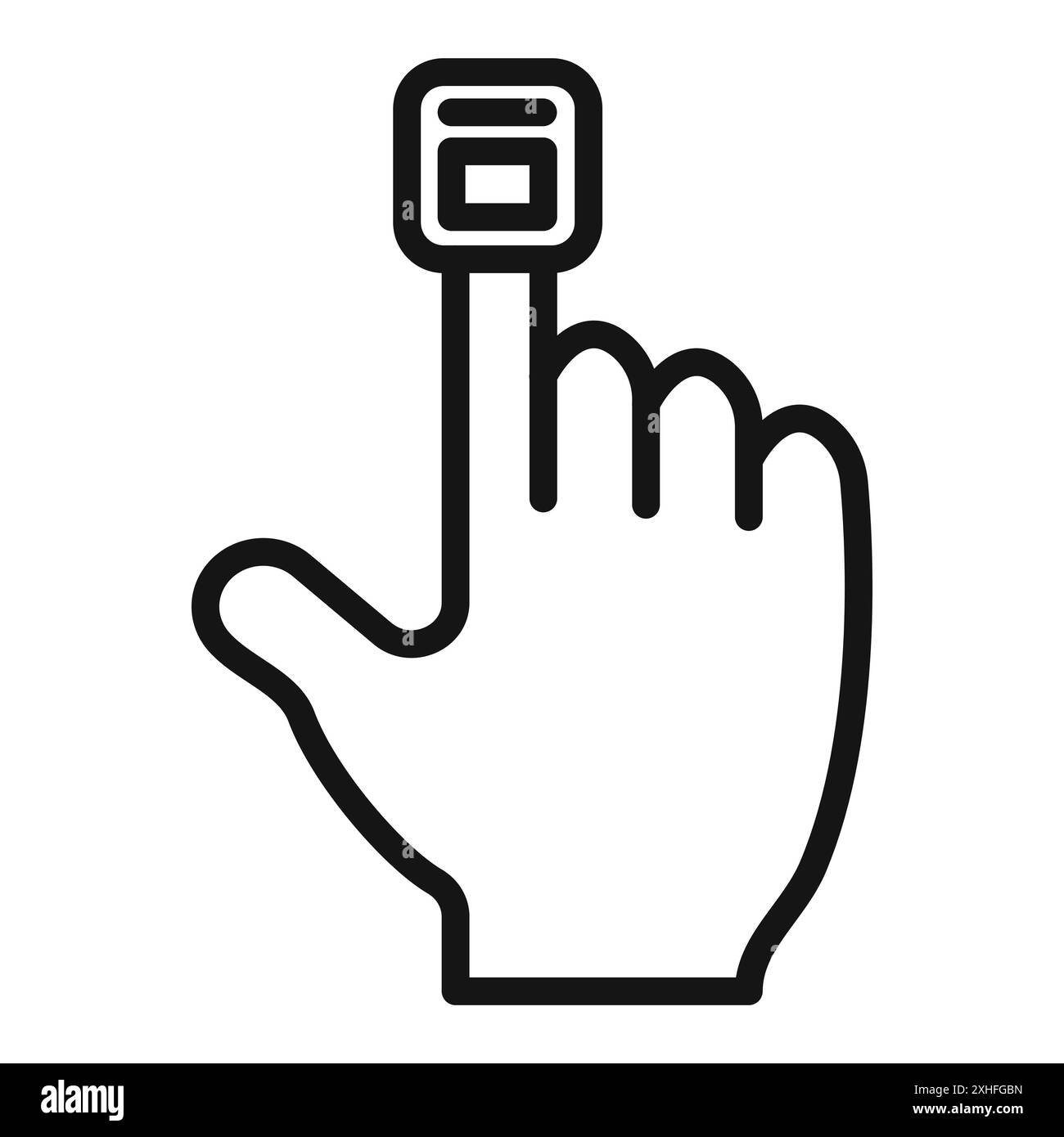 Fingertip pulse oximeter icon Vector symbol or sign set collection in