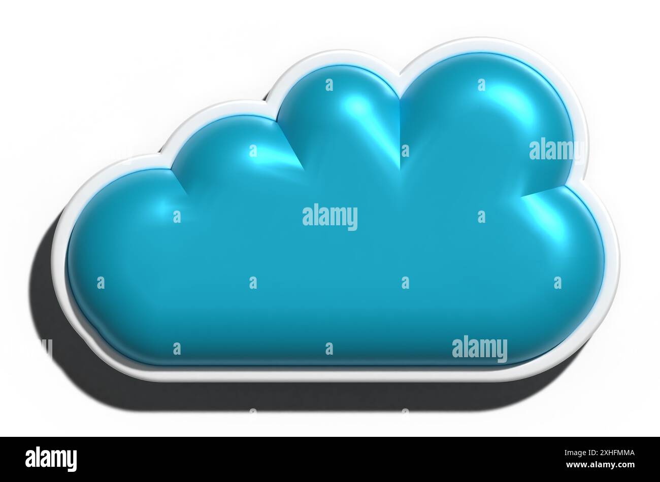 Blue volumetric cloud on an isolated background, 3D rendering illustration Stock Photo