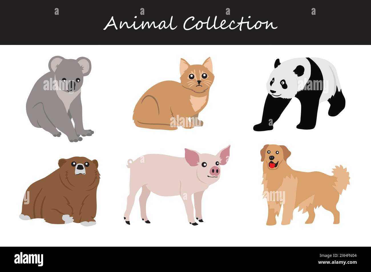Animals collection. Flat style vector illustration Stock Vector Image ...