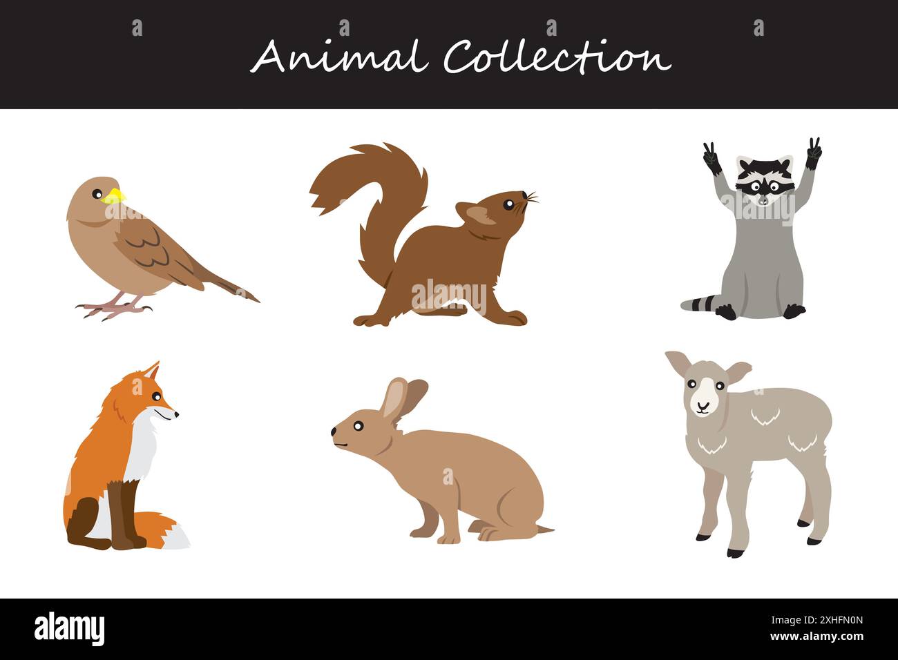 Animals collection. Flat style vector illustration Stock Vector Image ...