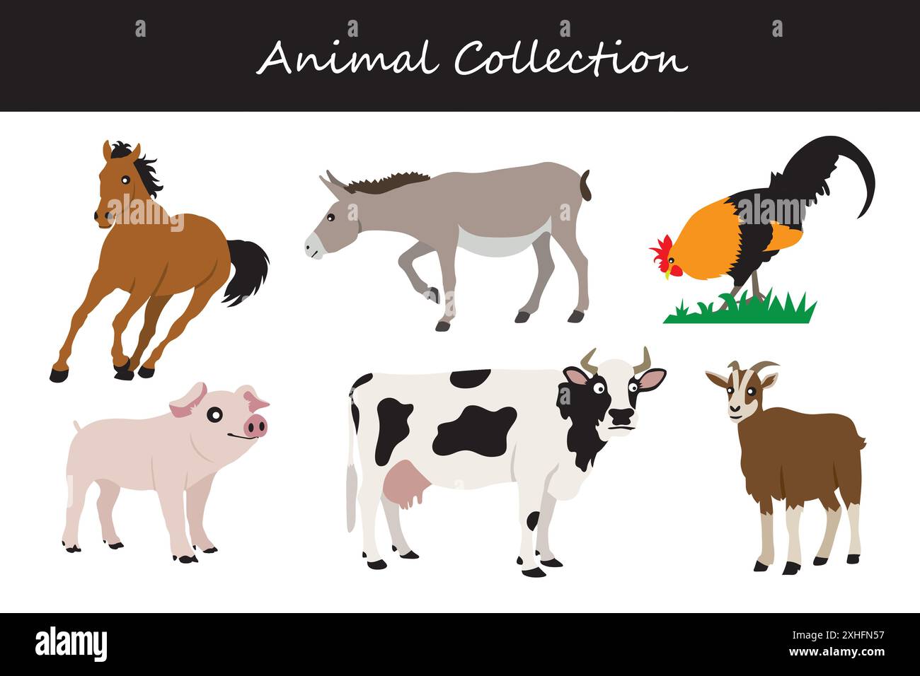 Animals collection. Flat style vector illustration Stock Vector Image ...