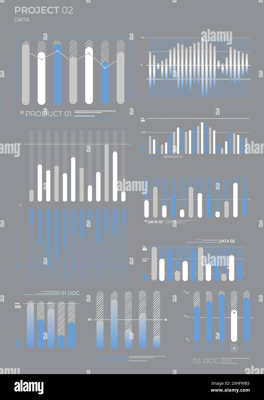 Business elements charts in color. Vector illustration Stock Vector ...