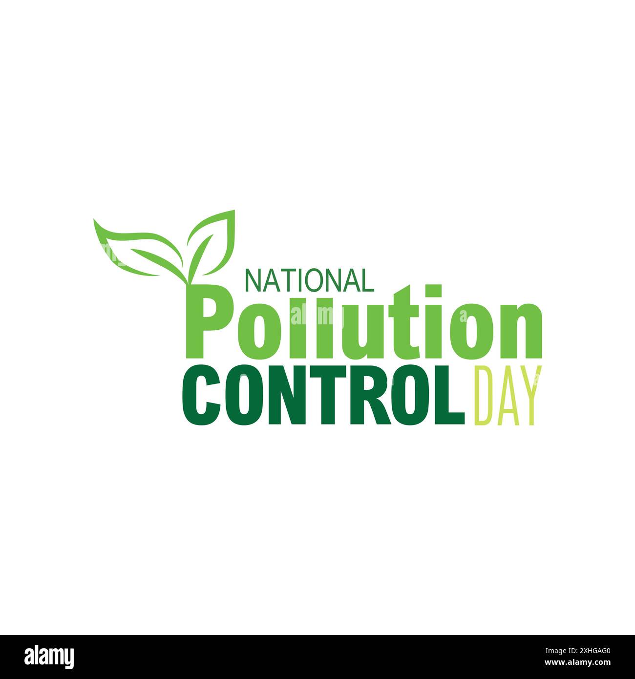 Vector illustration of National Pollution Control Day isolated Typography, Lettering, Theme, Mnemonic, Logo. 2 December, wildlife concept, environment Stock Vector