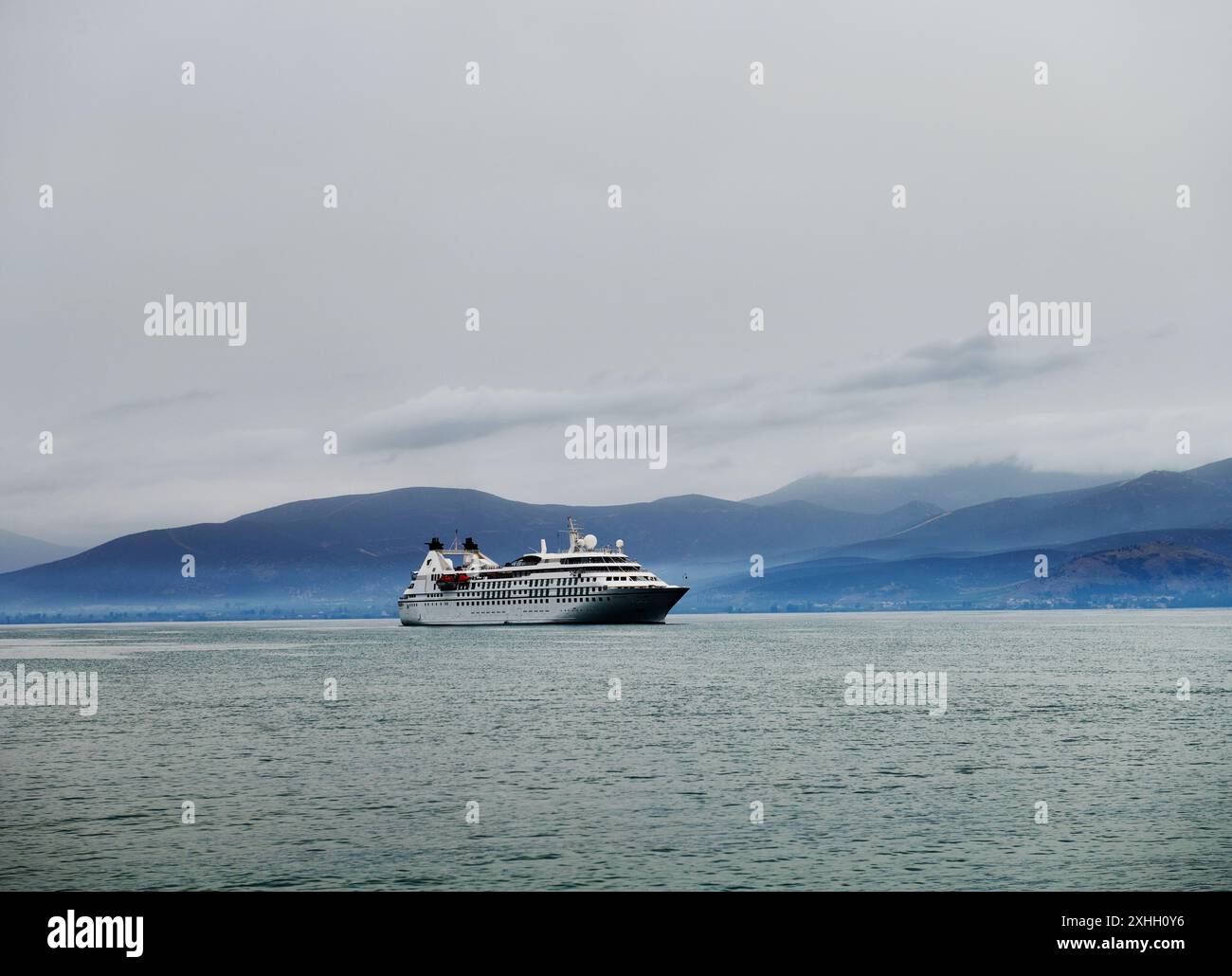 Cruise ship in the Aegean sea, Greece, Europe Stock Photo