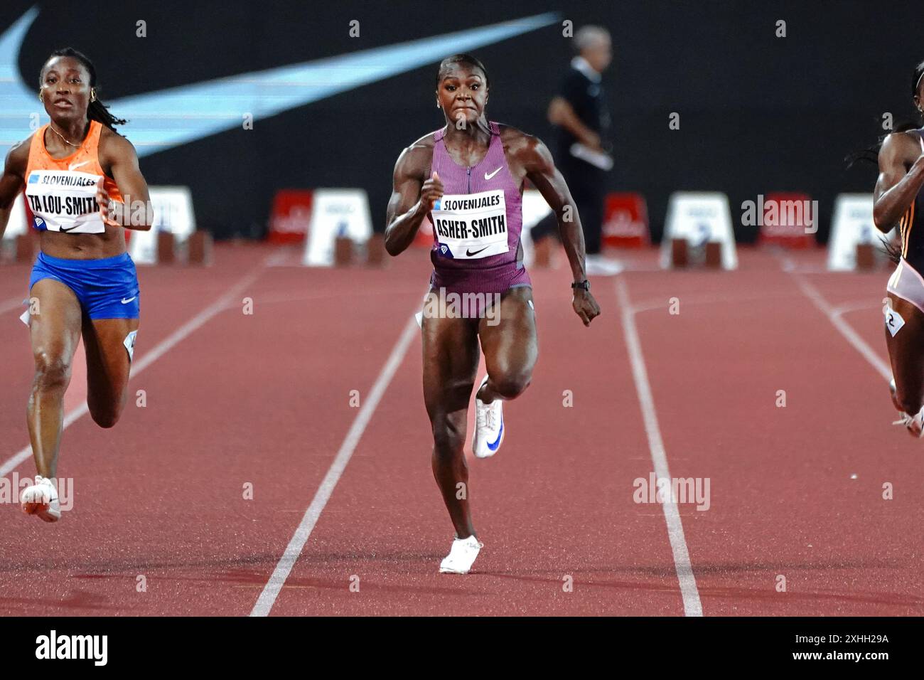 Dina Asher-Smith (Great Britain) 100 mt. women during Diamond League - Herculis Meeting International d'Athletisme, International Athletics game in Mo Stock Photo