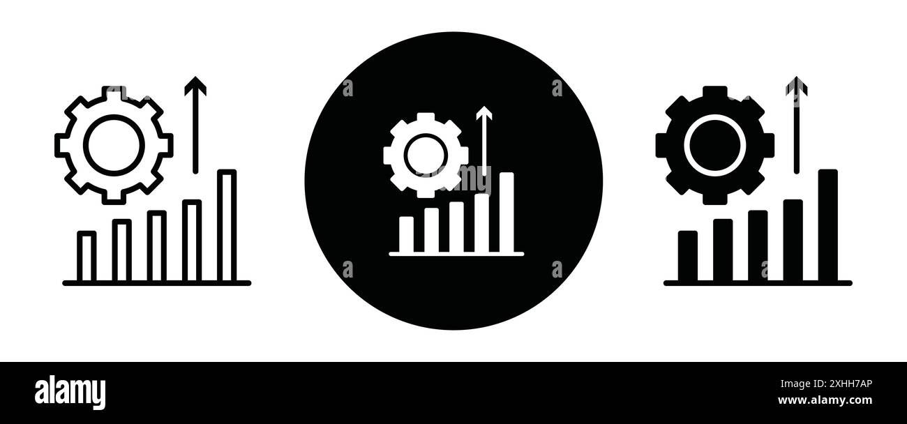 Boosting productivity icon Black line art vector in black and white ...