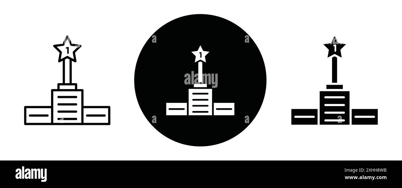 Competition win icon Black line art vector in black and white outline ...