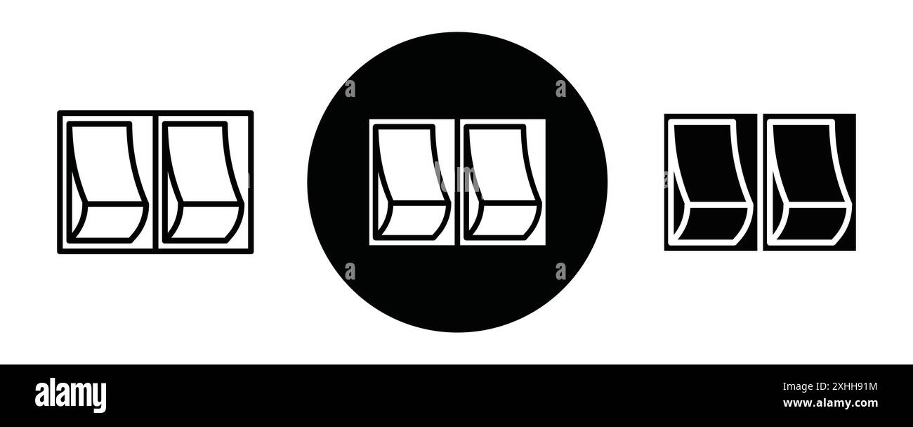 Electric switch icon Black line art vector in black and white outline ...