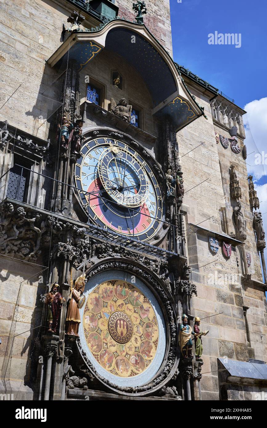 Detail of the Prague Astronomical Clock, attached to the Old Town Hall in Prague, the capital of the Czech Republic Stock Photo