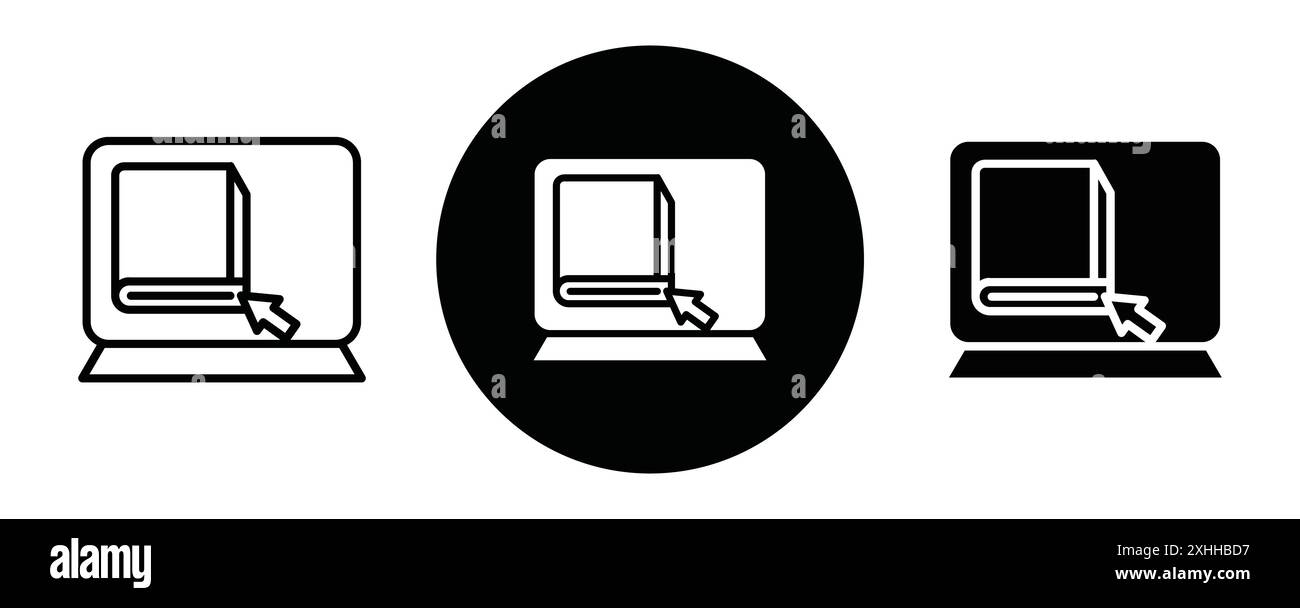 Online library icon Black line art vector in black and white outline ...