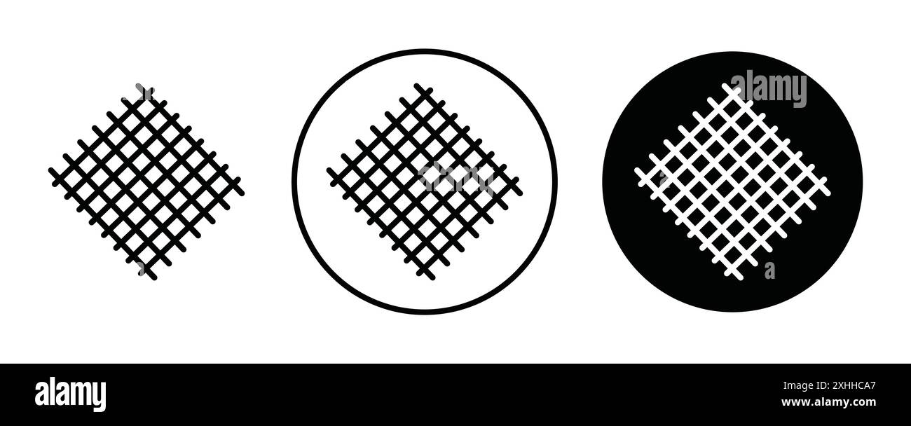 Texture fabric icon Black line art vector in black and white outline ...