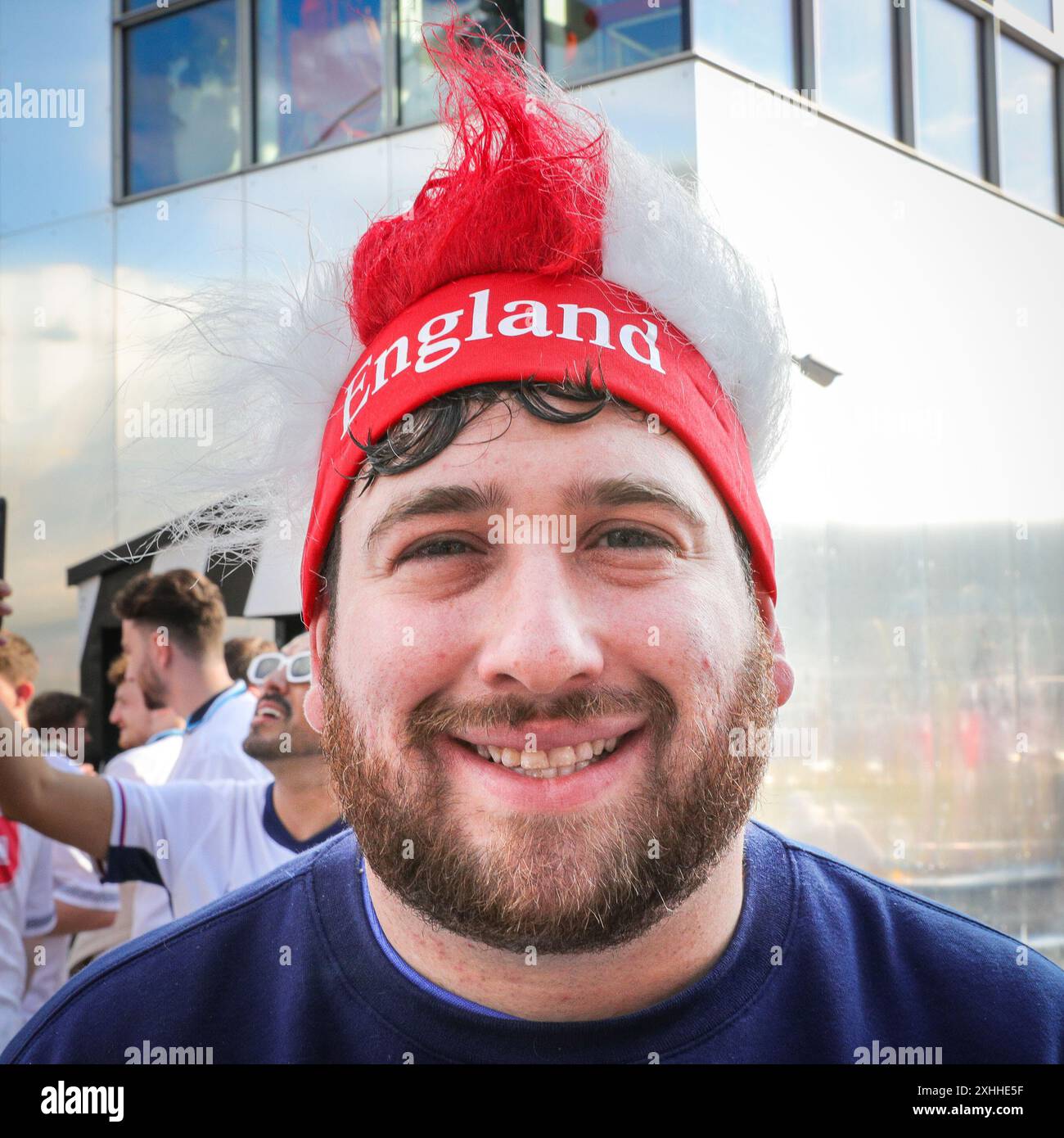 London, 14th July 2024. England fans at the O2 Greenwich celebrate