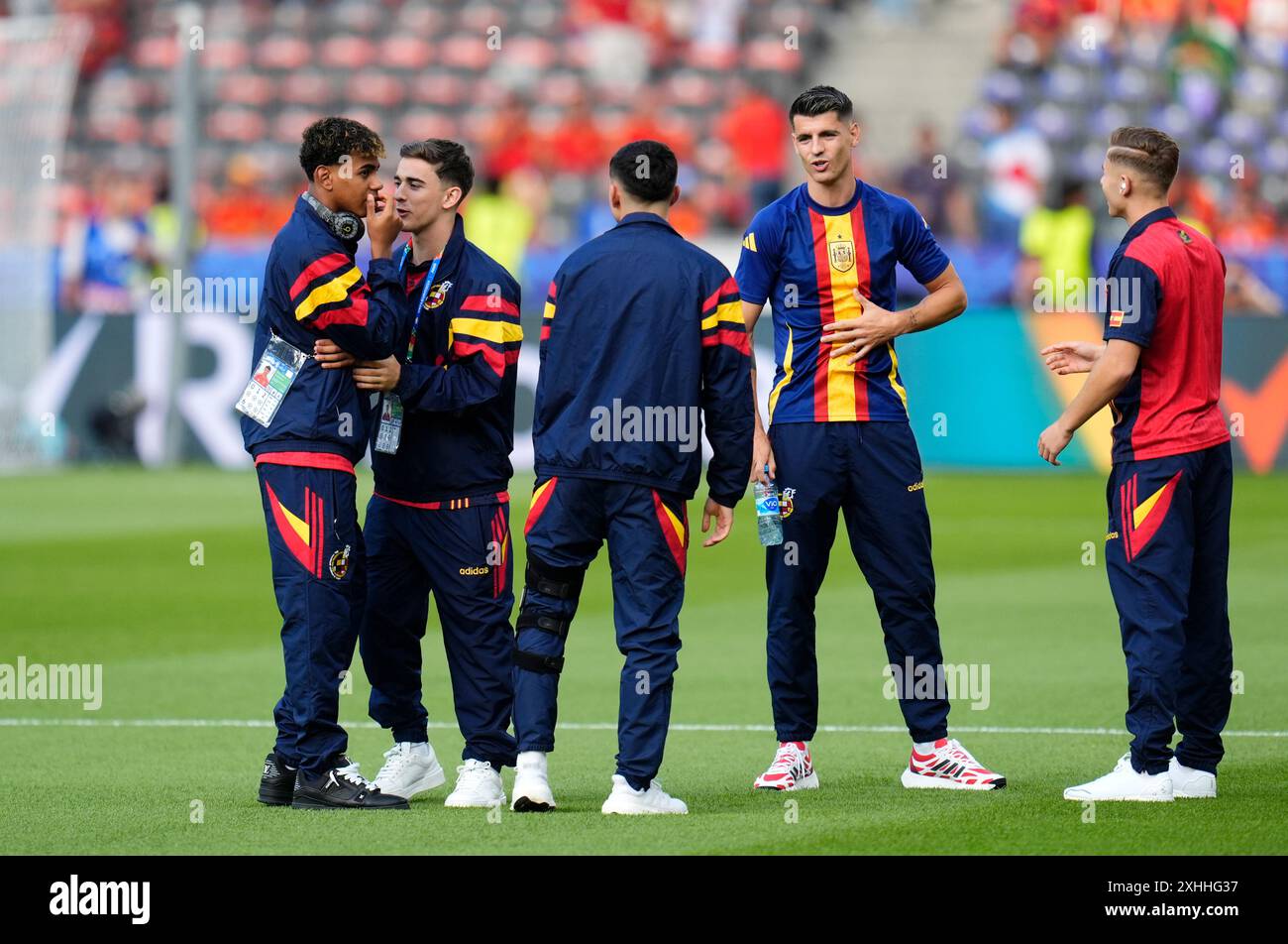 Spain's Lamine Yamal (left) And Alvaro Morata (second Right) Before The ...