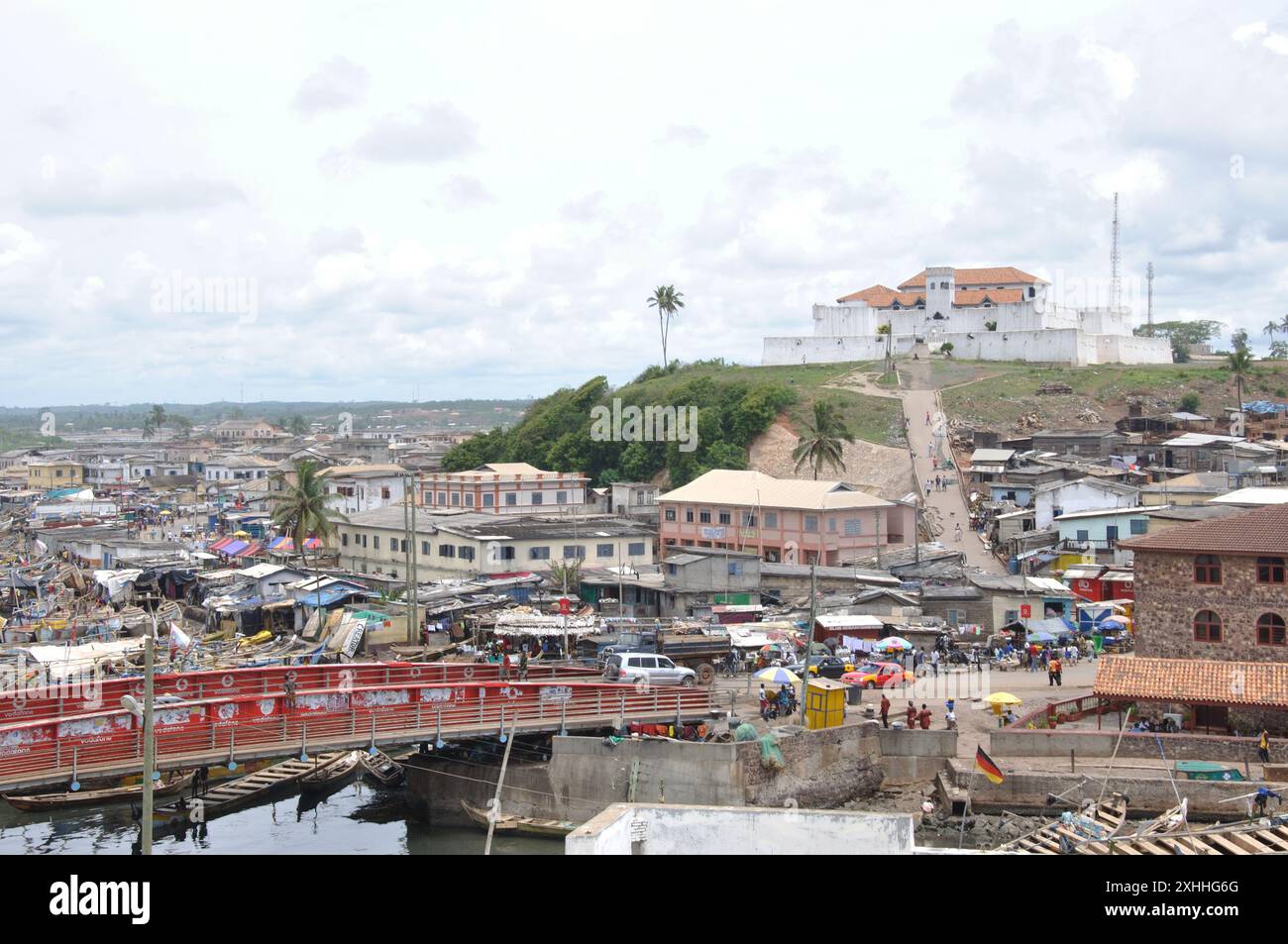 View of Cape Coast Castle and surrounding town, Cape Coast, Ghana ...