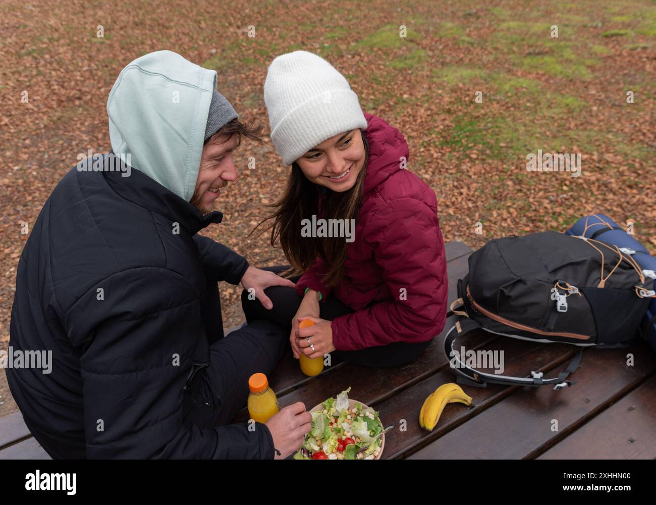 Joyful couple enjoying autumn hi-res stock photography and images - Alamy