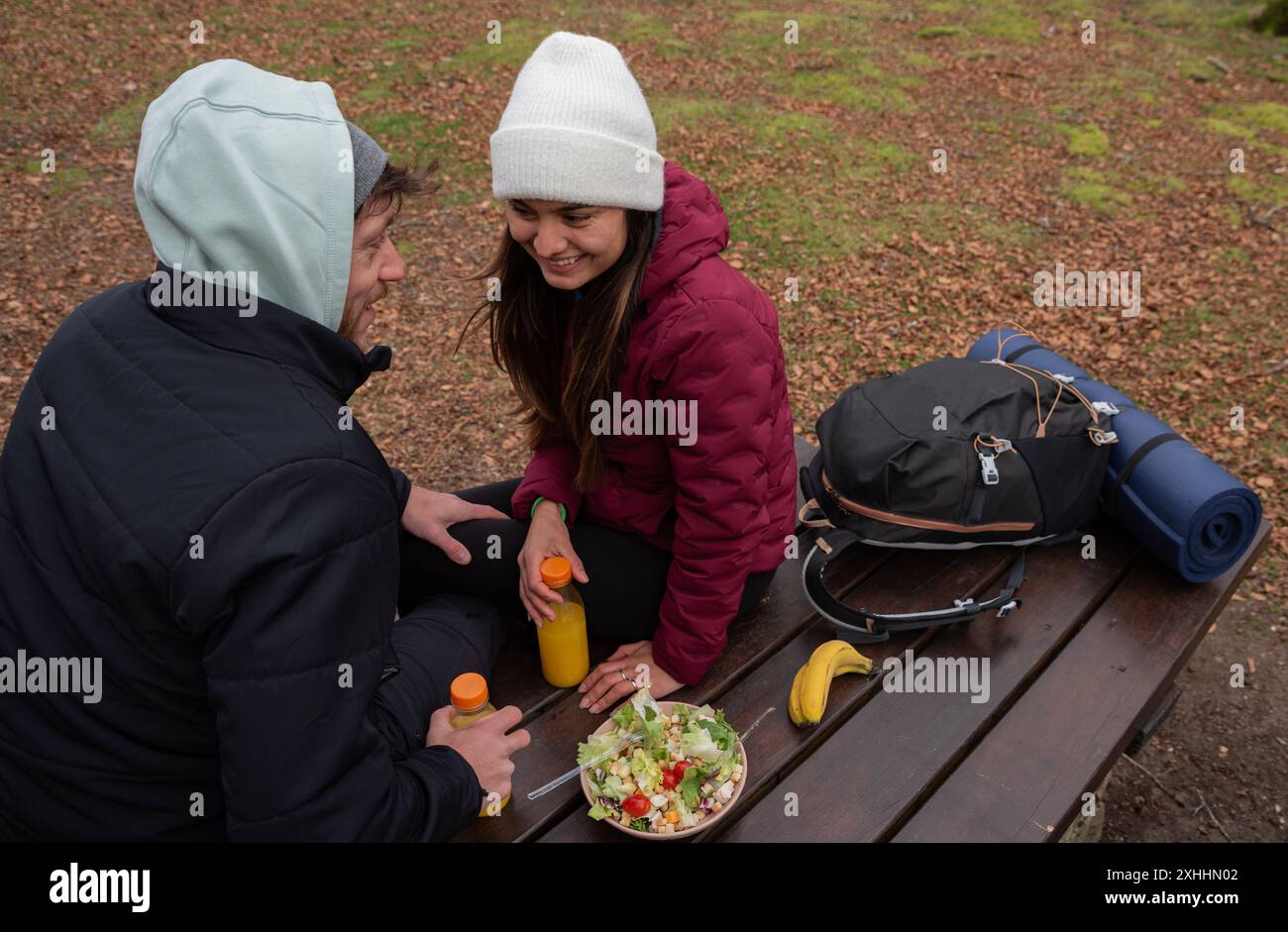 Joyful couple enjoying autumn hi-res stock photography and images - Alamy