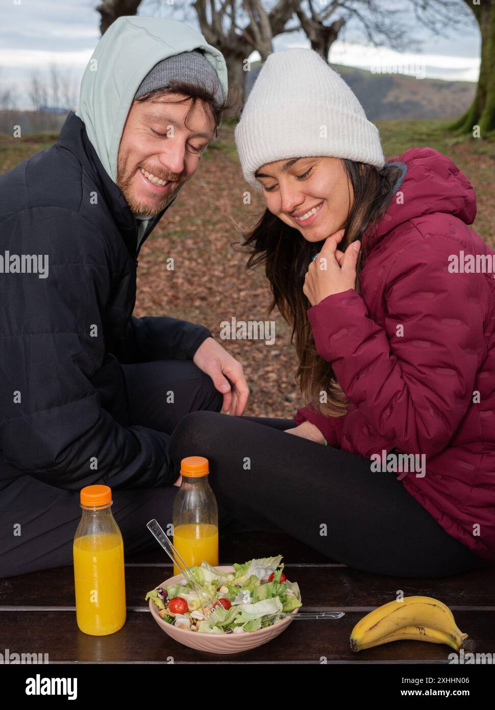 Couple enjoy romantic in forest hi-res stock photography and images - Alamy