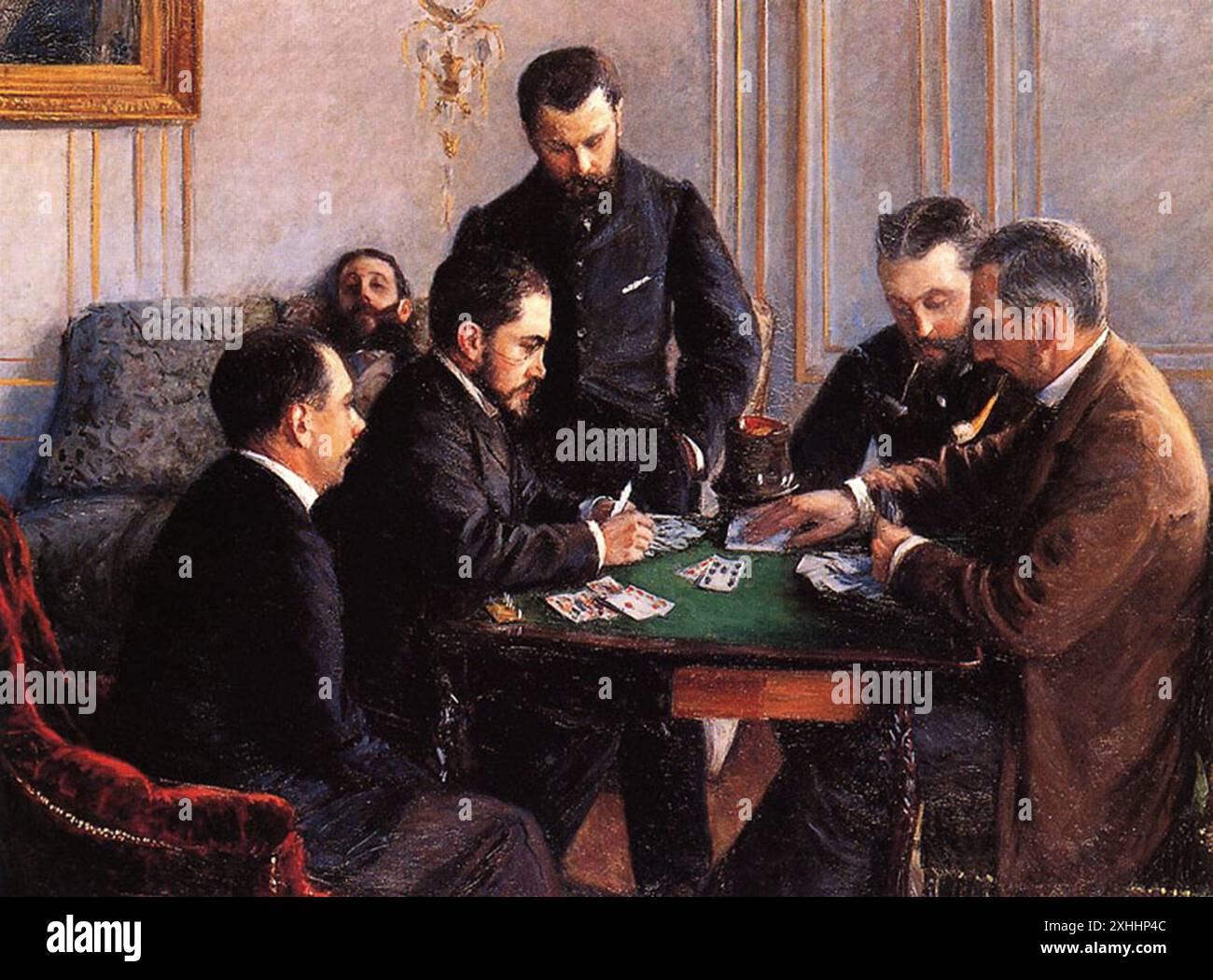 The Bezique Game painting by Gustave Caillebotte Stock Photo - Alamy