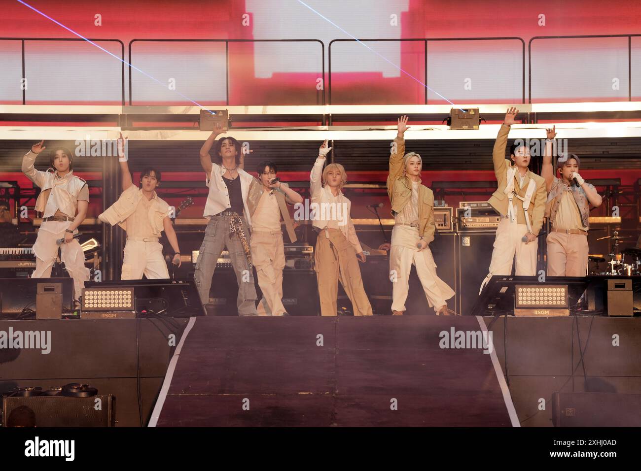 EDITORIAL USE ONLY Stray Kids performing on stage at BST Hyde Park in London. Picture date