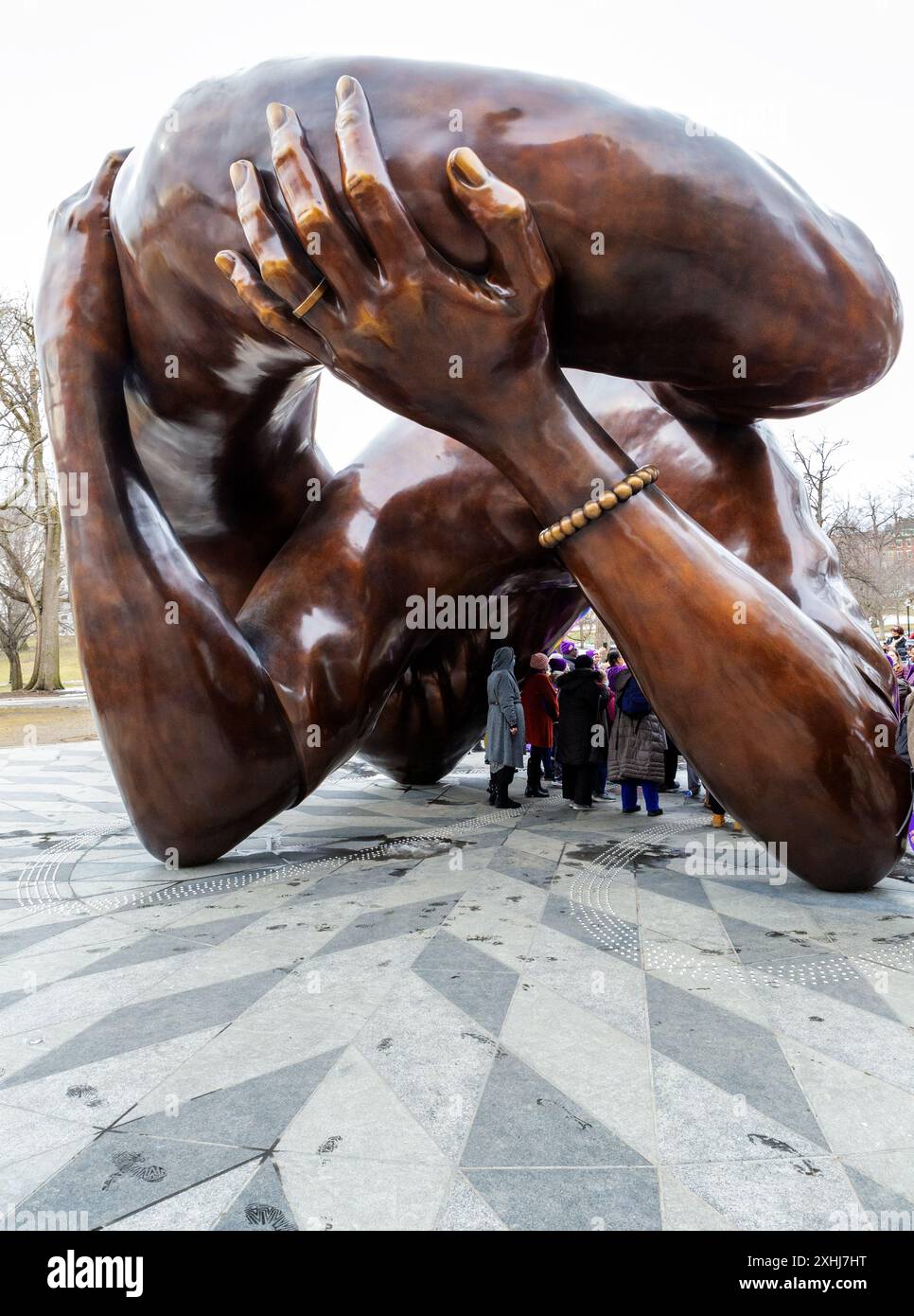The Embrace is a sculpture commemorating Martin Luther King Jr. and