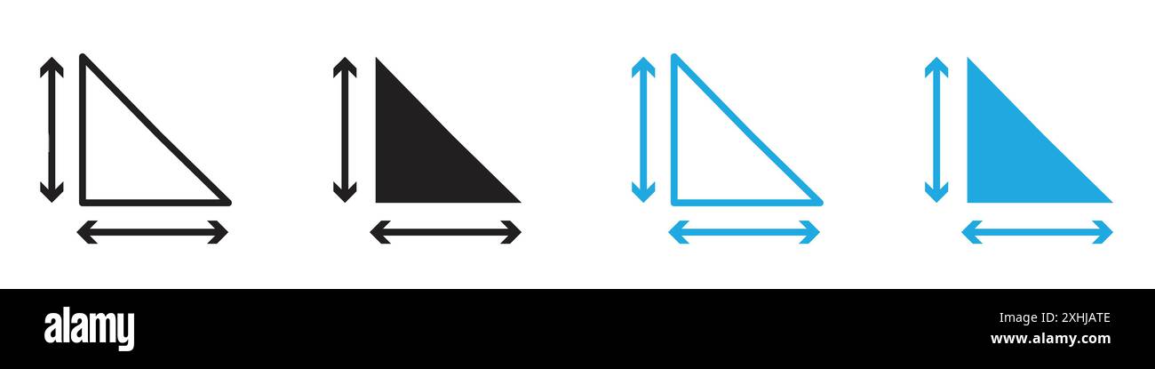 Area and dimension icon Black line art vector in black and white ...