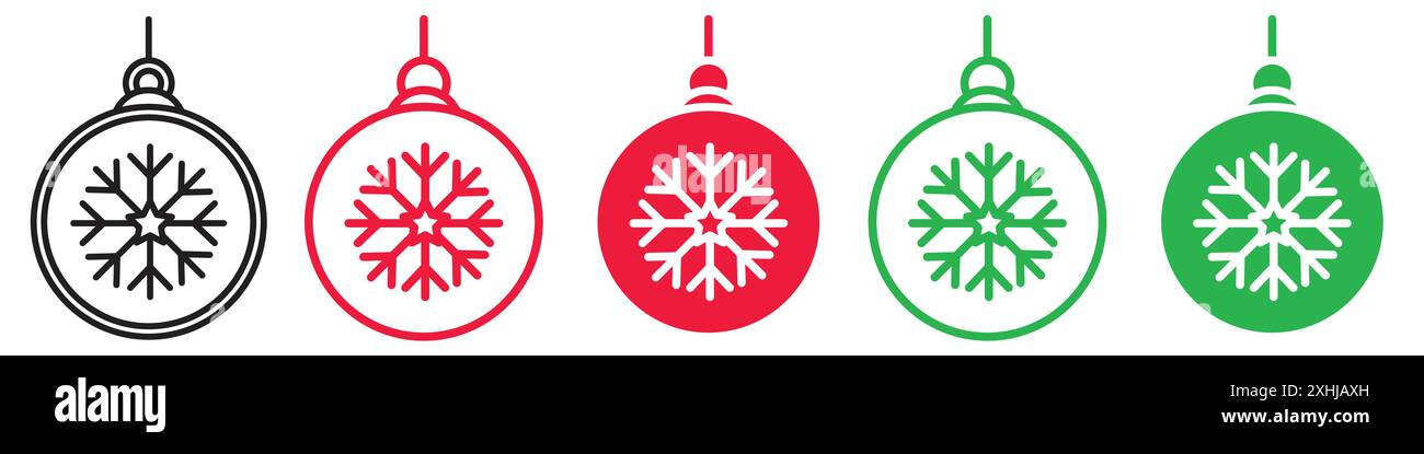 Christmas tree ball icon Black line art vector in black and white ...