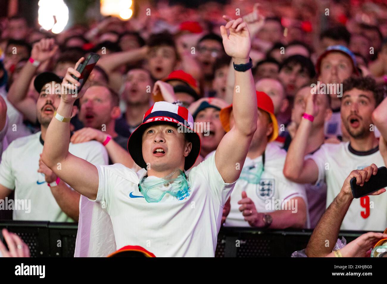EDITORIAL USE ONLY England fans wear 'Cheer Goggles' by Specsavers ...
