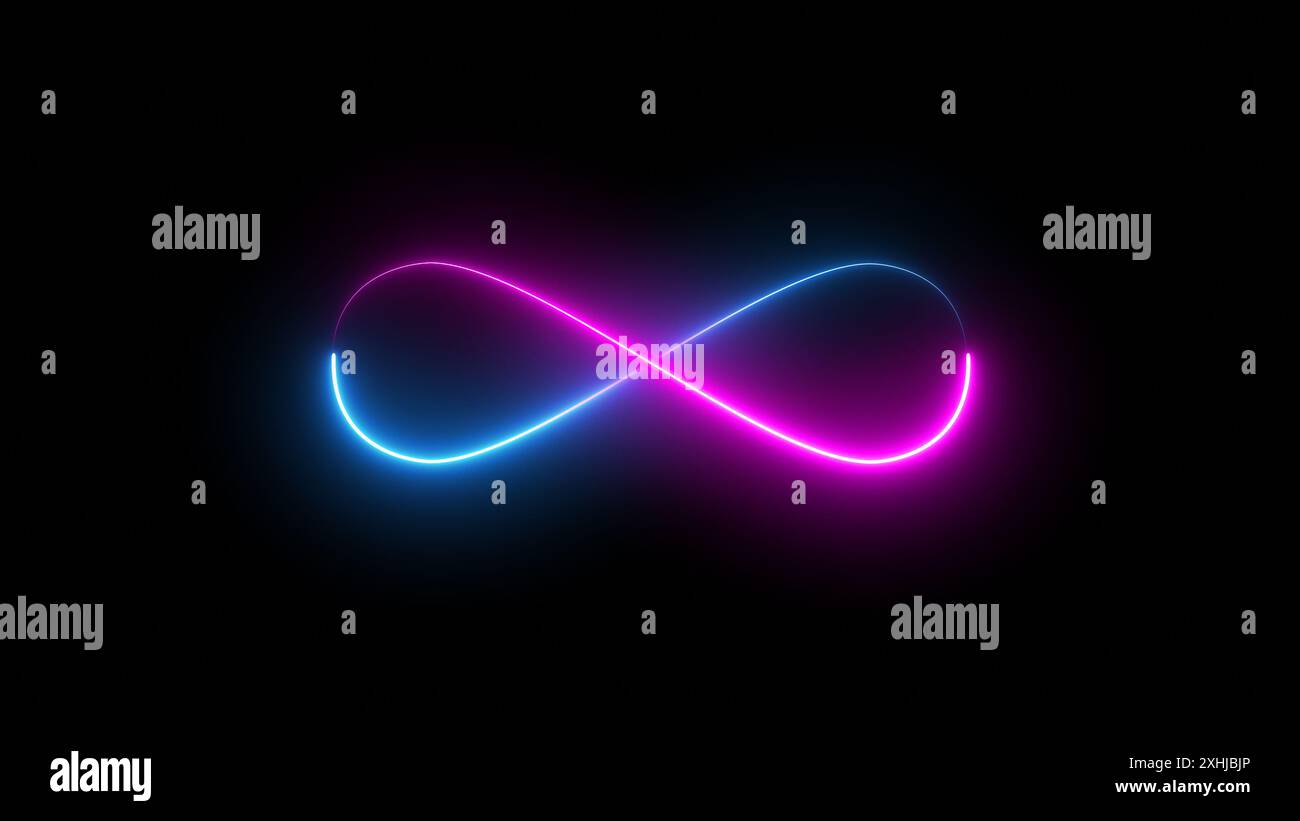 3D illustration of neon infinity sign Stock Photo - Alamy