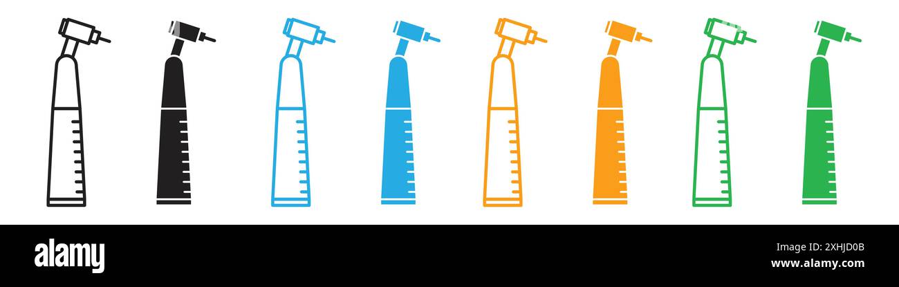 Dental nozzle drill icon Black line art vector in black and white ...