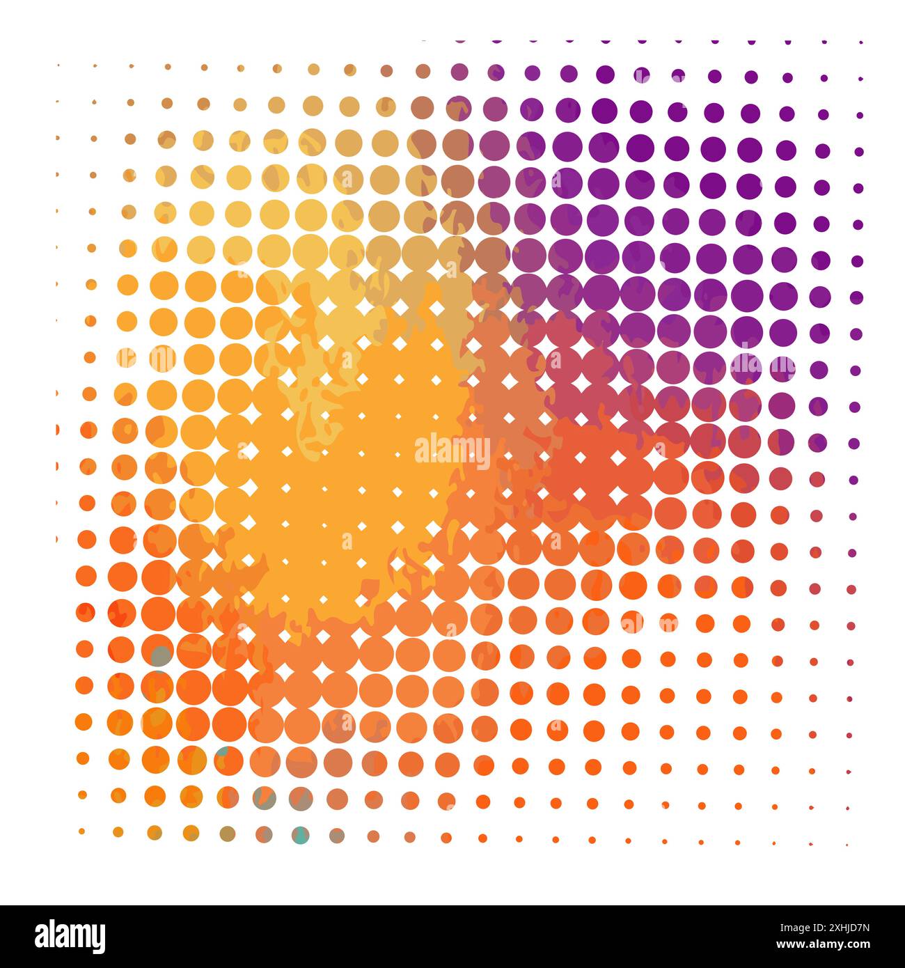 colored abstractions with halftone dots. Not AI, Vector illustration Stock Vector