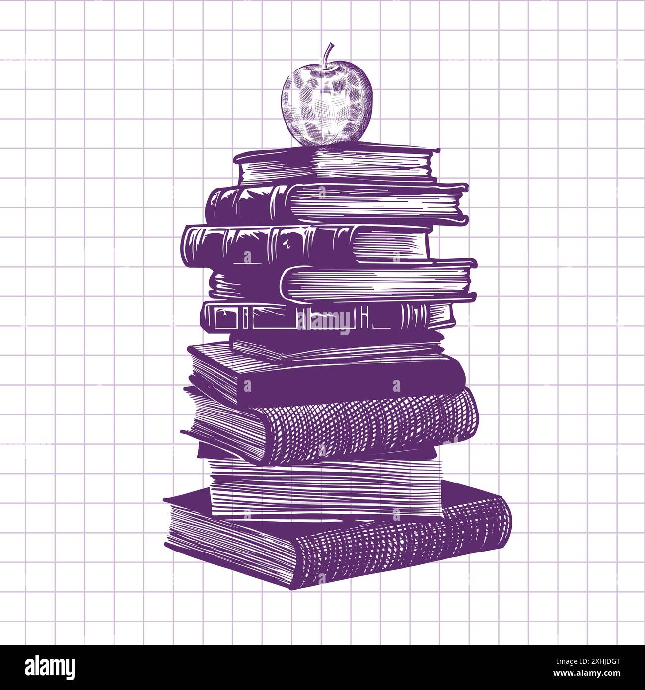 Stack of books. Handmade, not AI. Vector illustration Stock Vector ...